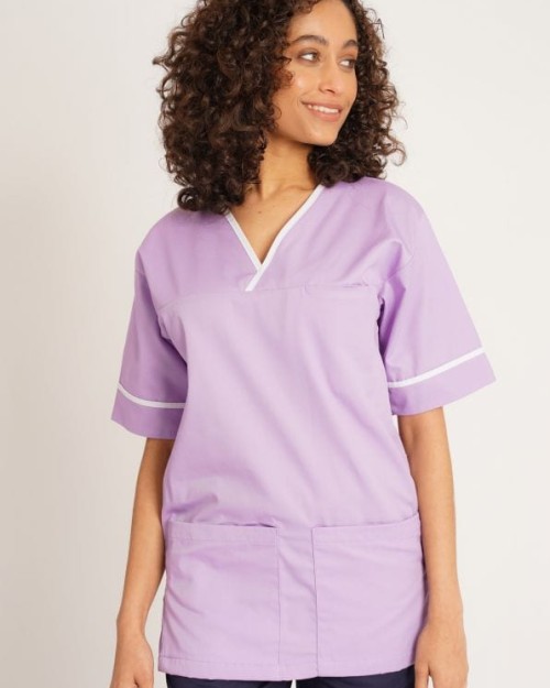 Behrens Contrast trim scrub top