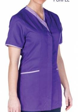 Healthcare Female Asymmetric Tunic Purple/Lilac Trim