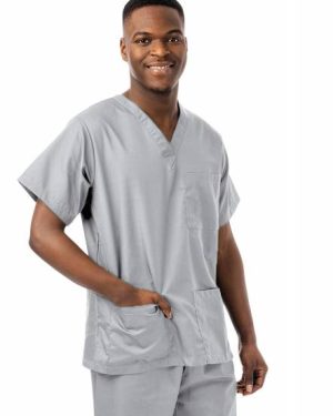 Healthcare Unisex Scrub Top Grey