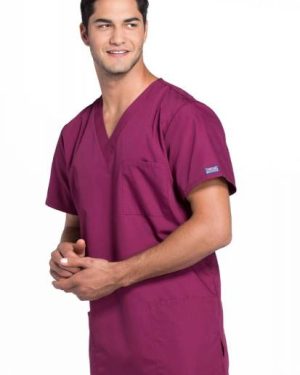 Healthcare Unisex V-neck Scrub Top Wine