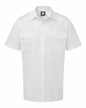 Essential Short Sleeve Mens Pilot Shirt White