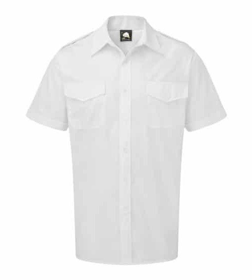 Essential Short Sleeve Mens Pilot Shirt White