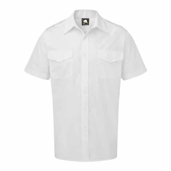 Essential Short Sleeve Mens Pilot Shirt White