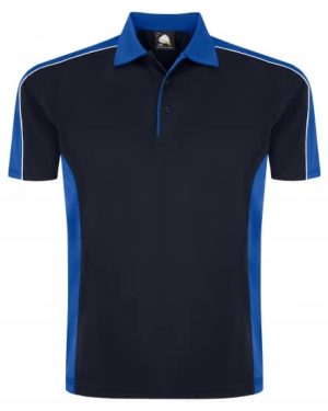 Avocet Two Tone Polyester Unisex Poloshirt Navy - Royal Blue