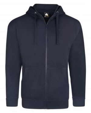 Macaw Hooded Zipped Unisex Sweatshirt Navy