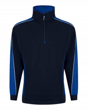 Avocet Quarter Zip Unisex Sweatshirt - Navy - Royal Blue