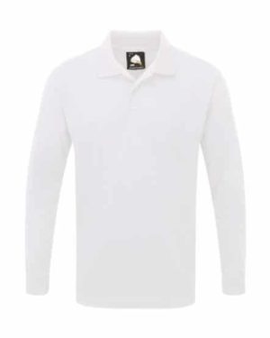 Weaver Premium Long Sleeved Unisex Poloshirt White