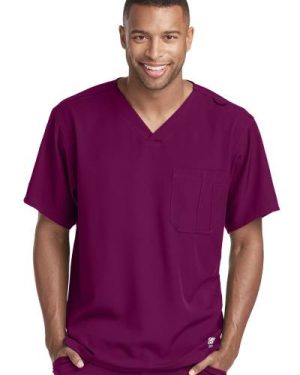 Healthcare Skechers Male Structure Crossover Scrub Top Wine