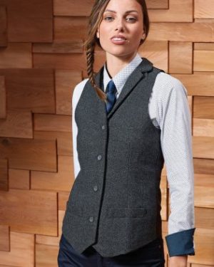 PR626 Premier Womens Herringbone Waistcoat