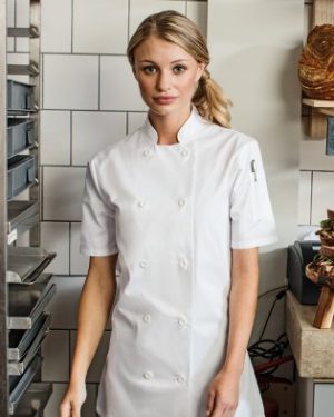 PR670 Premier Womens Short Sleeve Chef's Jacket
