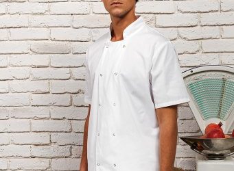 PR664 Premier Unisex Short Sleeve Stud Front Chef’s Jacket