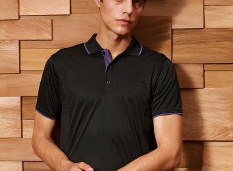 PR618 Premier Mens Contrast Coolchecker Pique Polo Shirt