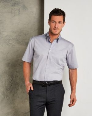 K109 Kustom Kit Premium Short Sleeve Classic Fit Oxford Shirt