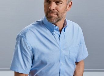 933M Russell Collection Short Sleeve Easy Care Oxford Shirt