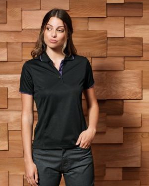 PR619 Premier Womens Contrast Coolchecker Pique Polo Shirt