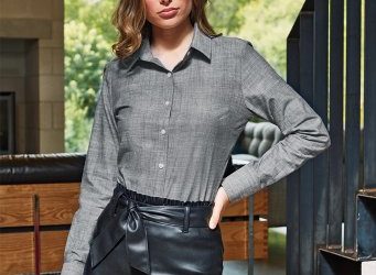 PR345 Premier Womens Cotton Slub Long Sleeve Chambray Shirt