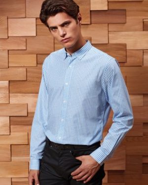 PR252 Premier Mens Maxton Check Long Sleeve Shirt