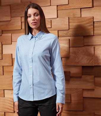 PR352 Premier Womens Maxton Check Long Sleeve Shirt