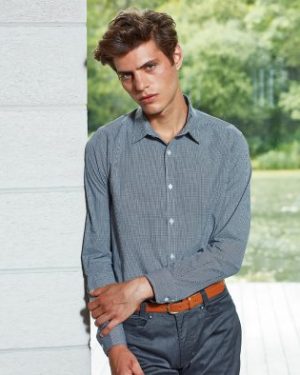 PR220 Premier Mens Gingham Long Sleeve Shirt