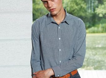 PR220 Premier Mens Gingham Long Sleeve Shirt