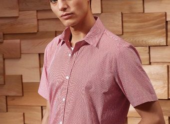 PR221 Premier Mens Gingham Short Sleeve Shirt