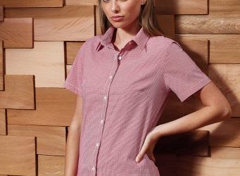 PR321 Premier Womens Gingham Short Sleeve Shirt