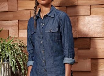 PR322 Premier Womens Jeans Stitch Denim Shirt