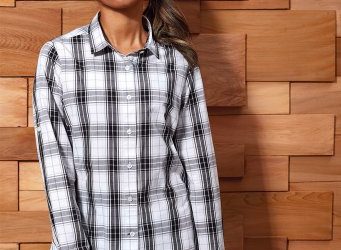 PR354 Premier Womens Ginmill Check Long Sleeve Shirt