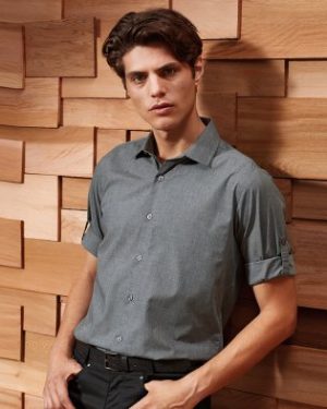 PR217 Premier Mens Cross-Dye Roll Sleeve Shirt