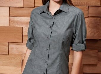PR317 Premier Womens Cross-Dye Roll Sleeve Shirt