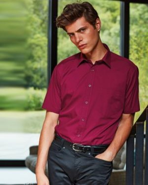 PR202 Premier Mens Short Sleeve Poplin Shirt