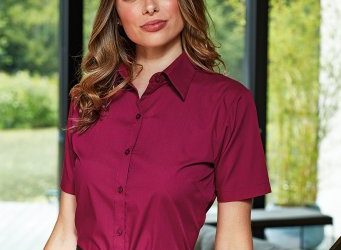 PR302 Premier Womens Short Sleeve Poplin Blouse