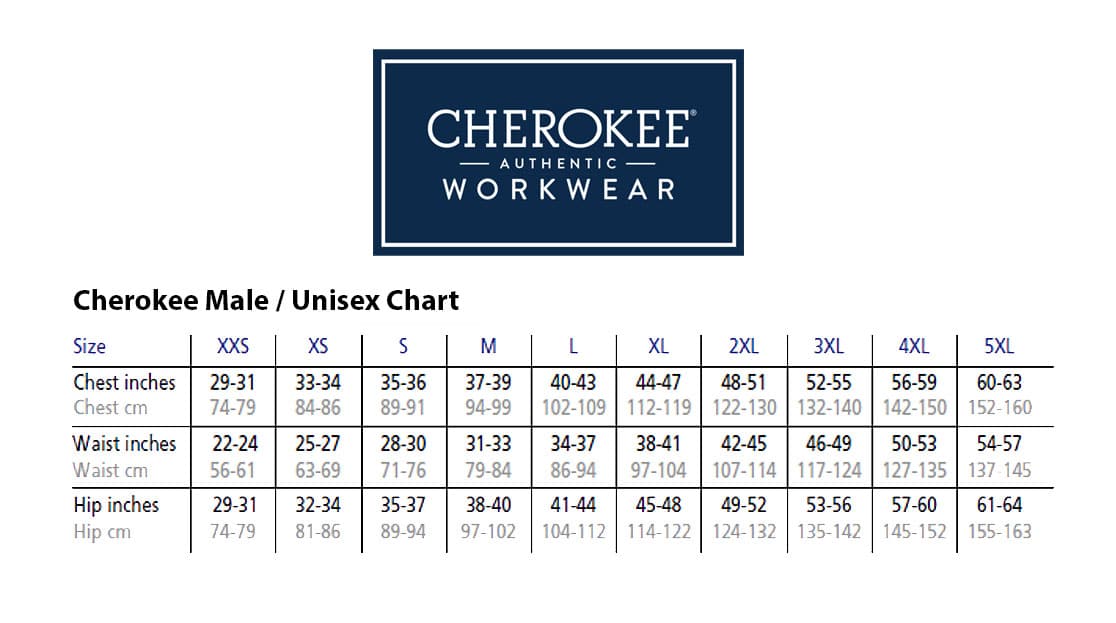 Cherokee Size Guide