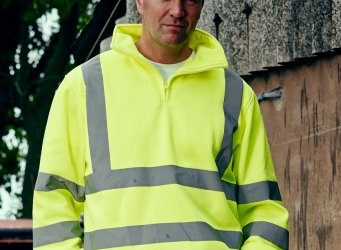 YK033 Yoko Hi-Vis Zip Neck Sweatshirt