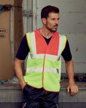 YK102 Yoko Hi-Vis Two Band and Braces Waistcoat