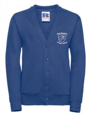 273b West Buckland School Sweat Cardigan Royal Blue