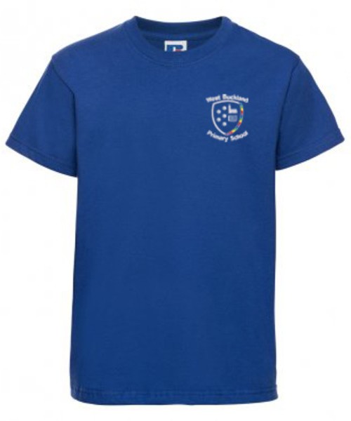 180b West Buckland School PE T-Shirt Royal Blue