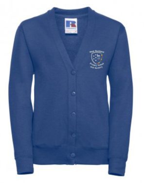 273b West Buckland Nursery Cardigan Royal Blue