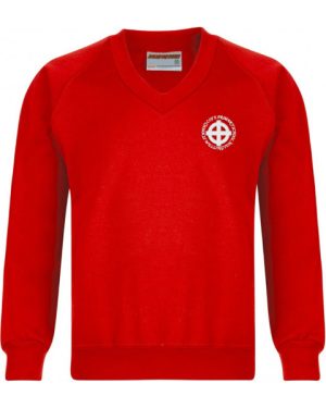 SWV St Johns C of E School V Neck Sweatshirt Red