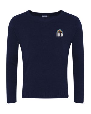 1WP IKB Kids 50/50 Navy School V Neck Jumper Navy