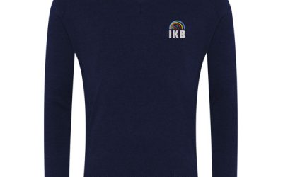1WP IKB Kids 50/50 Navy School V Neck Jumper