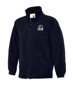 UC603 IKB School Logo Childrens Full Zip Micro Fleece Jacket Navy