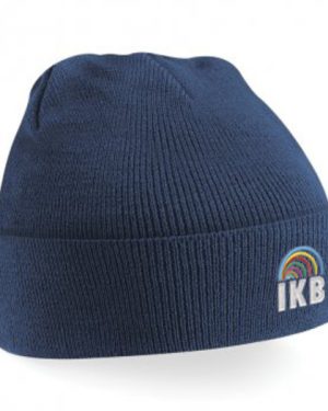 BB45B IKB School Logo Beechfield Kids Original Cuffed Beanie French Navy