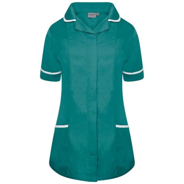 Healthcare Ladies Tunic Bottle Green/White Trim